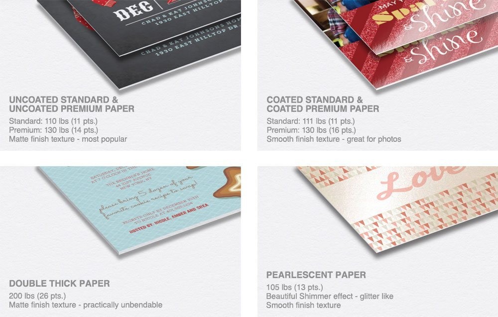 Cardstock paper options